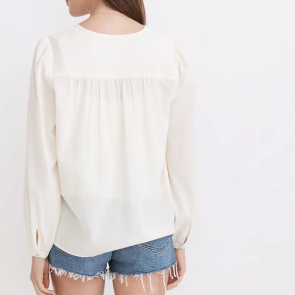 Madewell Eyelet-Trim Twin Set Top in Lighthouse - Picture 2 of 16